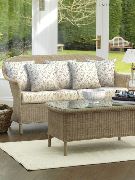 Laura Ashley Willow Leaf Hedgerow Bewley Indoor Rattan Sofa (H62546) | £864