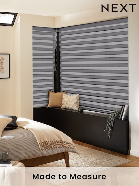 Grey Vanim Blackout Made to Measure Day and Night Blind (H62582) | £74