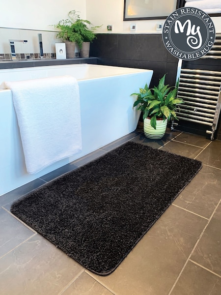 My Rug Black Shaggy Bathmat (H62649) | £22
