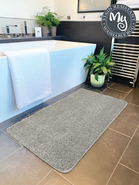 My Rug Ghost Grey Shaggy Bathmat (H62657) | £22