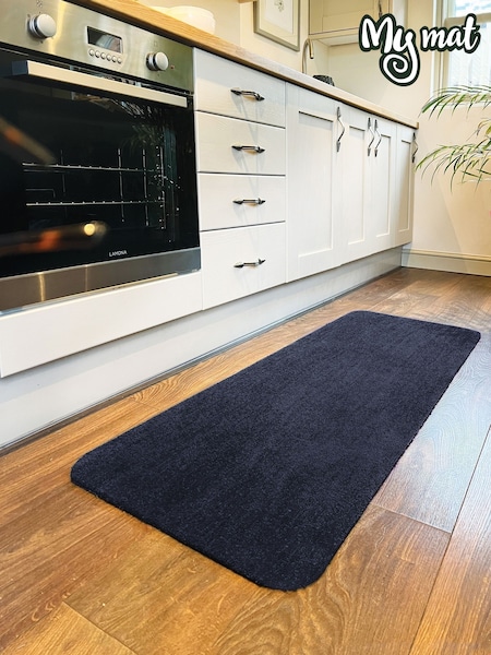 My Mat French Navy Soft Washable Runner (H62660) | £32