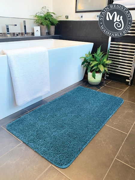 My Rug Teal Shaggy Bathmat (H62661) | £22