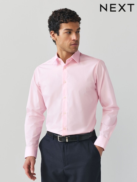 Light Pink Slim Fit Easy Care Single Cuff Smart Shirt (H62667) | £22