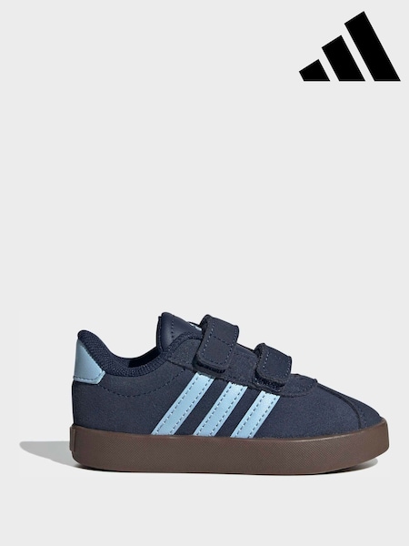 adidas Navy Blue VL Court 3.0 Hook and Loop Infant Trainers (H62723) | £30