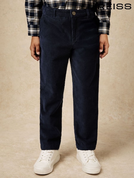 Reiss Navy Banburgh 9-13 yrs Slim-Fit Corduroy Trousers (H62735) | £52