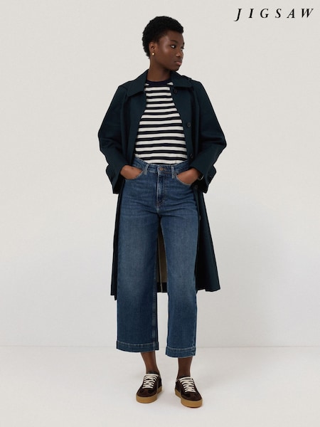 Jigsaw Blue Tyne Wide Leg Cropped Jeans (H62881) | £95