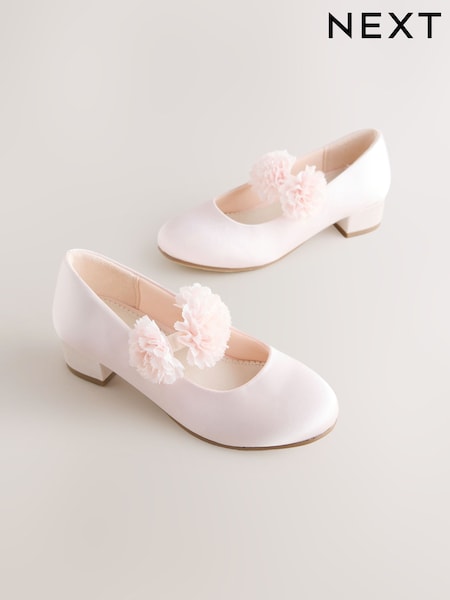 Pink Stain Resistant Satin Standard Fit (F) Occasion Heeled Corsage Shoes (H62924) | £25 - £32