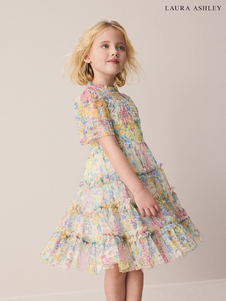 Multi Everington Meadow Smocked Frill Tiered Dress (H63003) | £38 - £44
