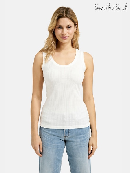 Smith & Soul Cream Pointelle Jersey Tank Top (H63011) | £35