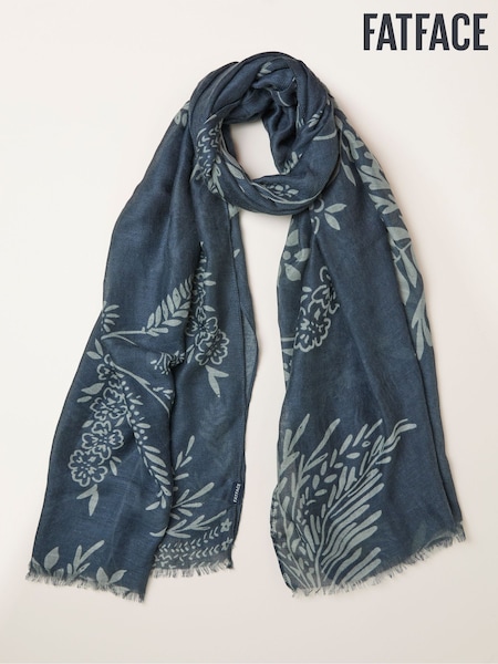 FatFace Navy Blue Summer Meadow Printed Scarf (H63101) | £27.50