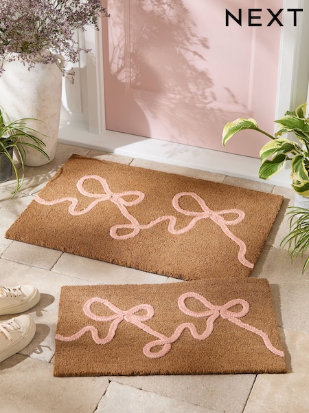 Natural Braided Bow Coir Doormat (H63184) | £16 - £26