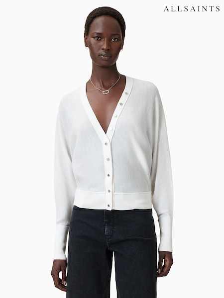 AllSaints White Honor V Cardigan (H63524) | £159