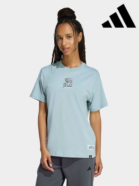 adidas Green Mini Embroidery Graphic T-Shirt (H63577) | £20