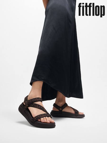 FitFlop Go Leopard Print Adjust Webbing Z-Strap Sandals (H63706) | £65