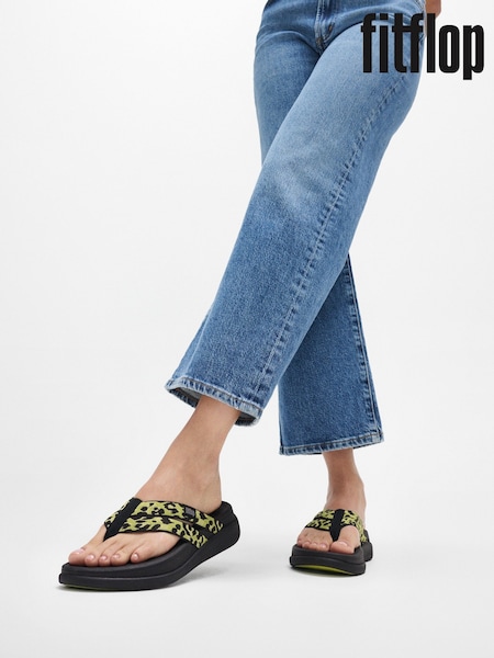 FitFlop F Mode Go Leopard Print Webbing Strappy Sandals (H63738) | £55