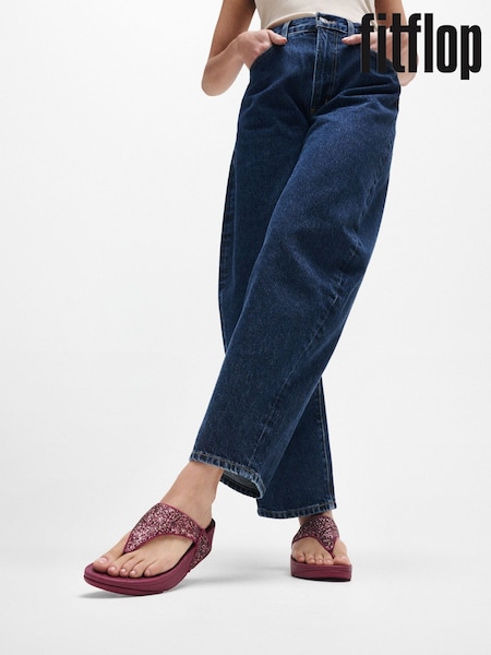 FitFlop Lulu Multi Tonal Glitter Toe Post Sandals (H63742) | £70