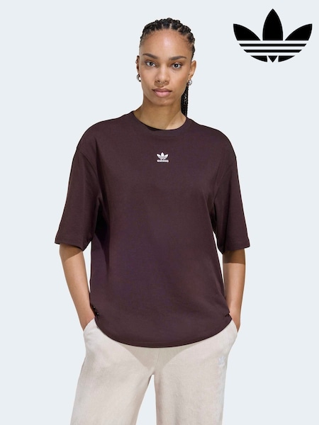 adidas Originals Brown Essentials Boyfriend T-Shirt (H63794) | £22