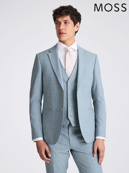 MOSS Blue Slim Fit Blue Marl Suit Jacket (H63872) | £179
