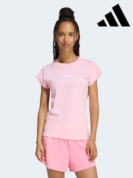 adidas Light Pink Essentials Single Jersey T-Shirt (H64063) | £15