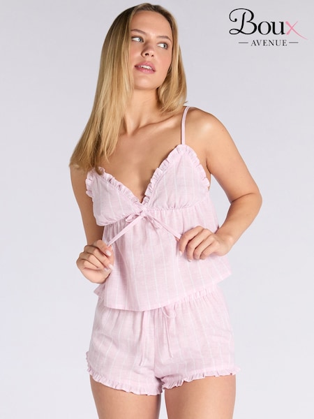 Boux Avenue Pink Linen Blend Stripe Cami Pyjamas Set (H64088) | £40