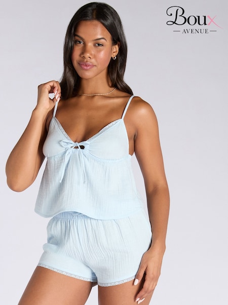 Boux Avenue Blue Crinkle Cami and Short Pyjamas Set (H64091) | £38
