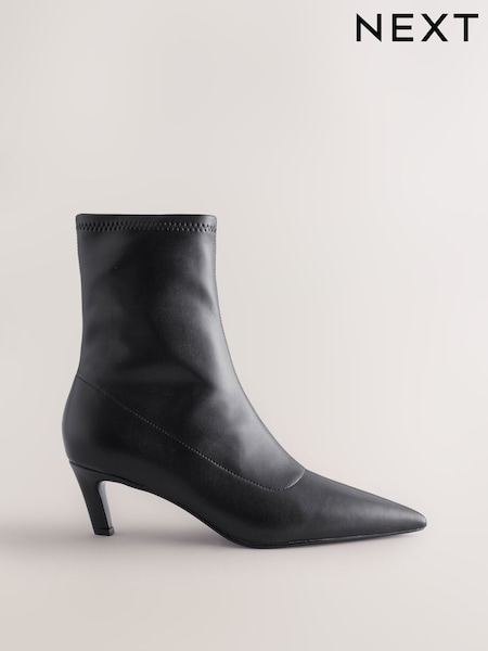 Black Forever Comfort® Pointed Toe Sock Boots (H64096) | £45