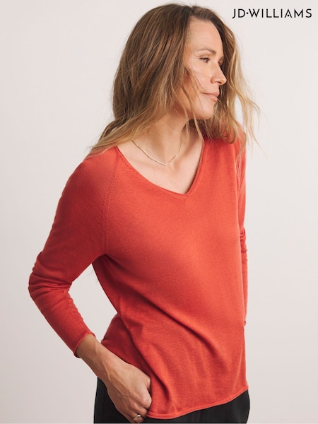 JD Williams Red Anthology Roll Edge Fine Gauge Jumper (H64106) | £34