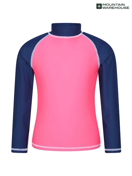 Mountain Warehouse Pink Kids Long Sleeve Rash Vest (H64209) | £23