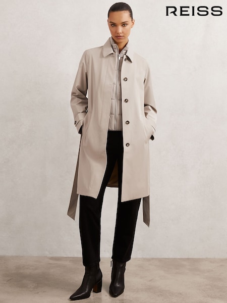 Reiss Neutral Logan Removable-Gilet Hybrid Overcoat (H64318) | £298