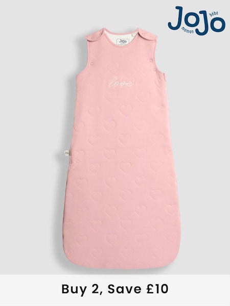 JoJo Maman Bébé Pink Heart Quilted 2.5 Tog Baby Sleeping Bag (H64368) | £32