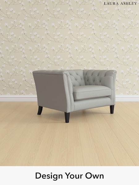 Edwin Herringbone/Pale Steel Grey Chatsworth Button Back By Laura Ashley (H64597) | £1,100