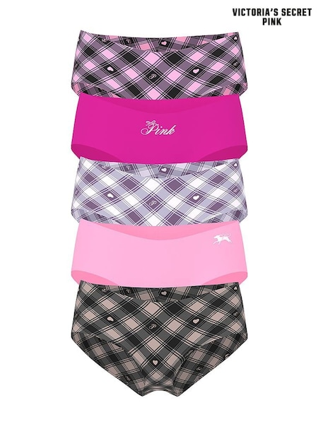 Victoria's Secret PINK Heritage Pink Tartan Cheeky Knickers 5 Pack (H64682) | £30