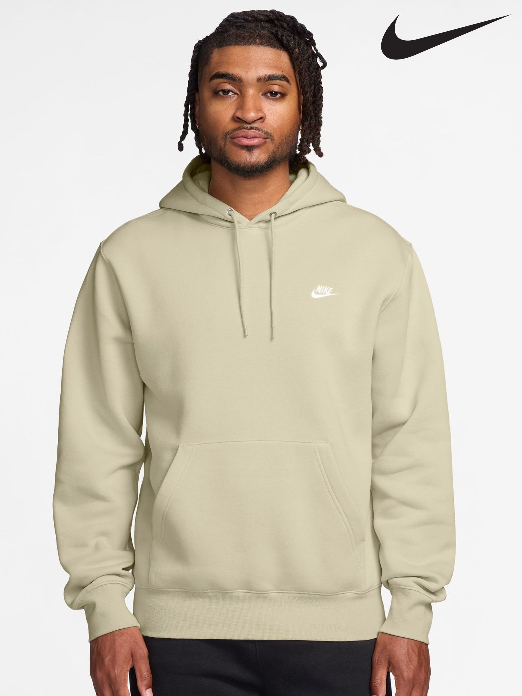 beige nike hoodie black tick
