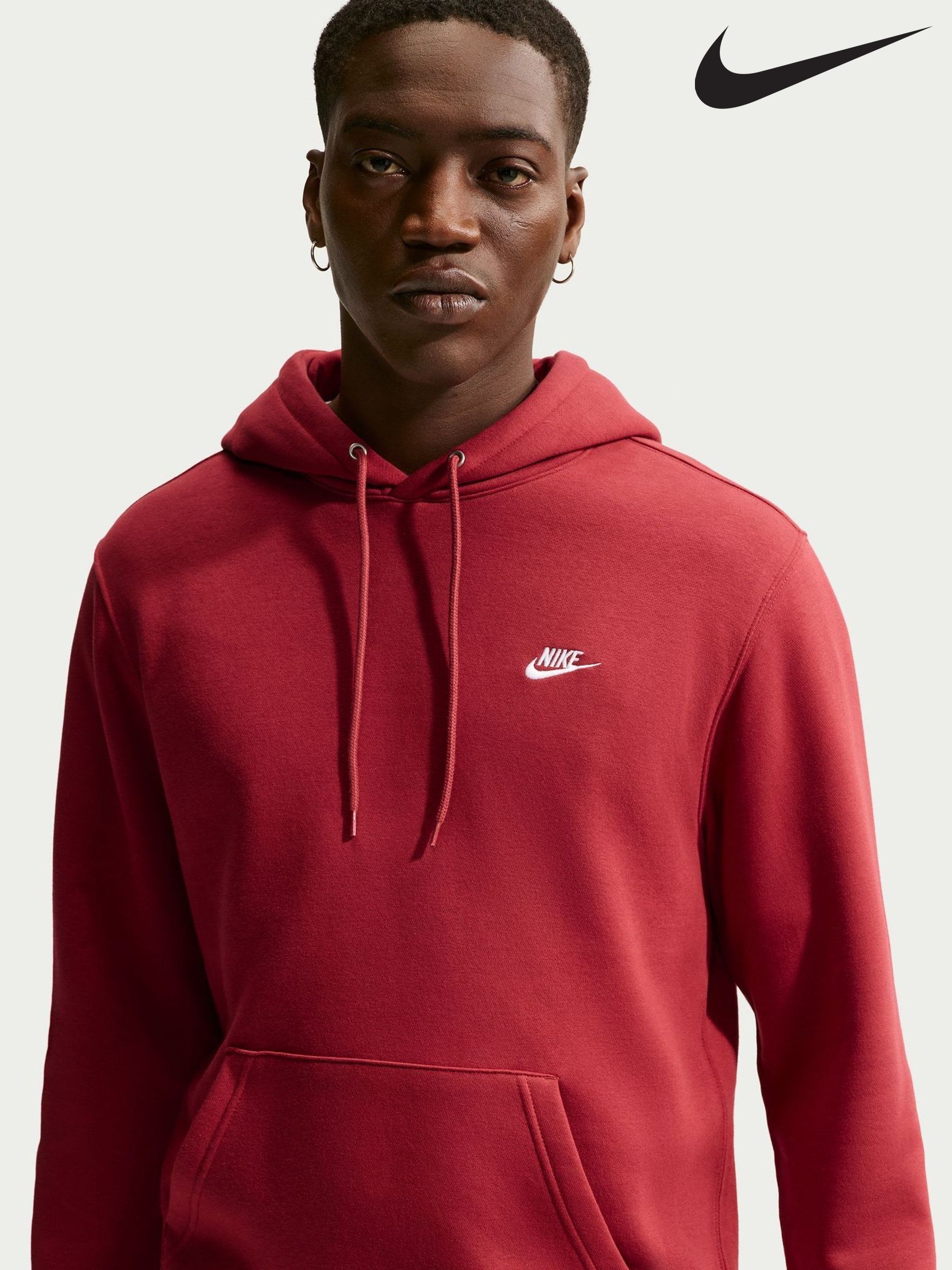 men nike red hoodie