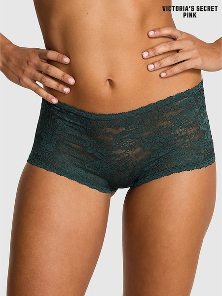 Victoria's Secret PINK Deep Forest Green Short Floral Lace Knickers (H64743) | £10