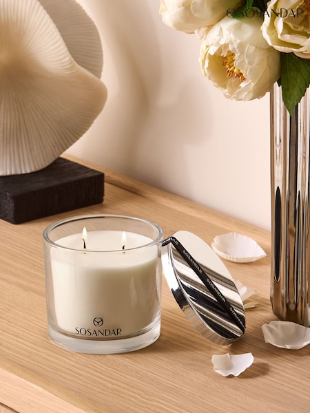 Sosandar Velvet Peony 2 Wick Fragranced Candle (H64937) | £20