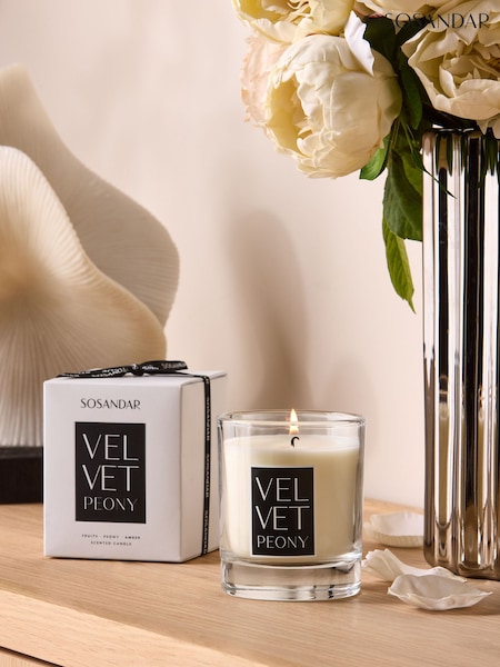 Sosandar Velvet Peony Boxed Fragranced Candle (H64938) | £18