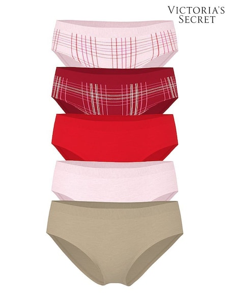 Victoria's Secret Pink/Red/Nude Hipster 5 Pack Knickers (H64998) | £26