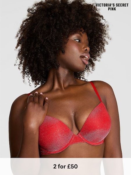 Victoria's Secret Pink Bright Vermillion Red Shine Bra (H65040) | £30
