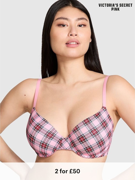 Victoria's Secret PINK Pink Tartan T Shirt Bra (H65048) | £30