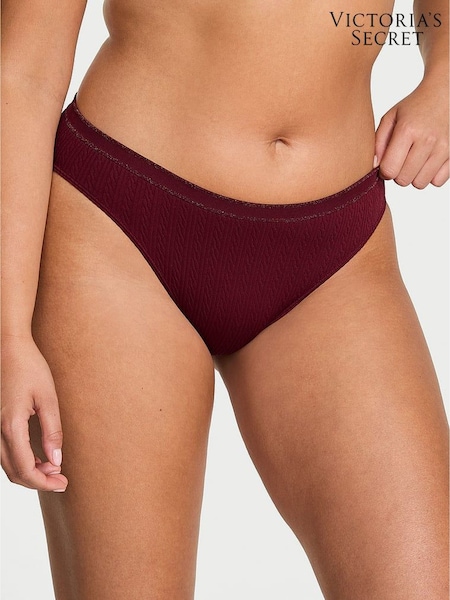 Victoria's Secret Sangria Red Bikini Cable Knit Knickers (H65298) | £10