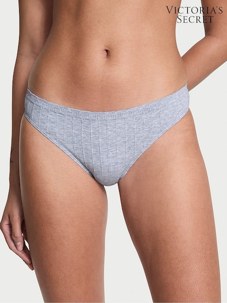 Victoria's Secret Medium Heather Grey Thong Cotton Rib Knickers (H65300) | £10