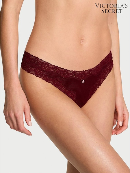 Victoria's Secret Sangria Red Thong Lace Waist Knickers (H65309) | £10