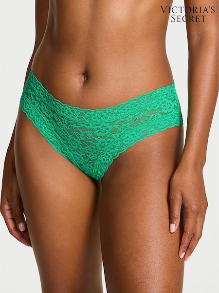 Victoria's Secret Mardi Gras Green Cheeky Lace Strappy Back Knickers (H65357) | £10