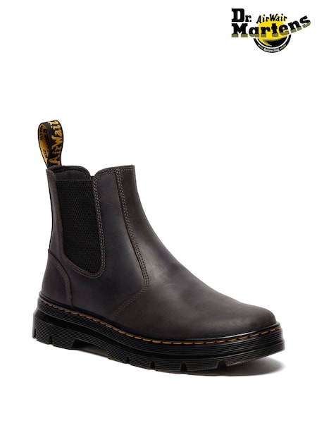 Dr. Martens Grey Embury Saddleback Shoes (H65372) | £140