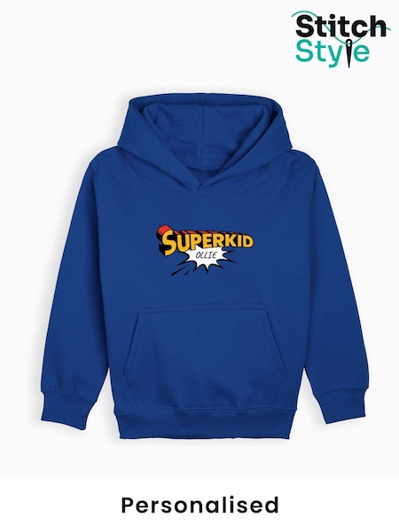 Personalised Boys Superkid Hoodie by Stitch Style (H65406) | £25