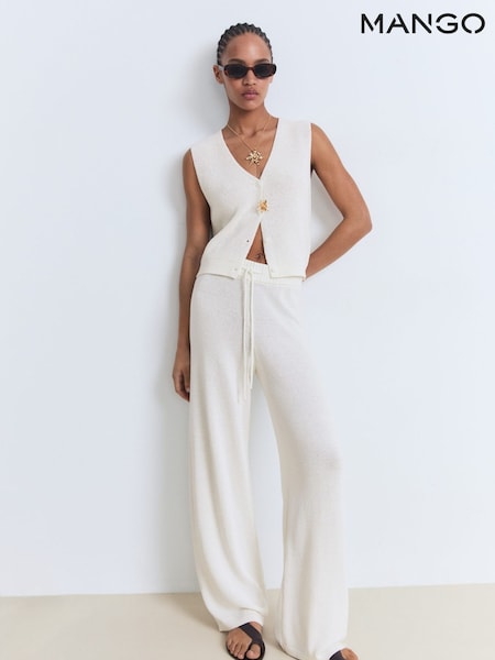 Mango White Knitted Waistcoat (H65546) | £36