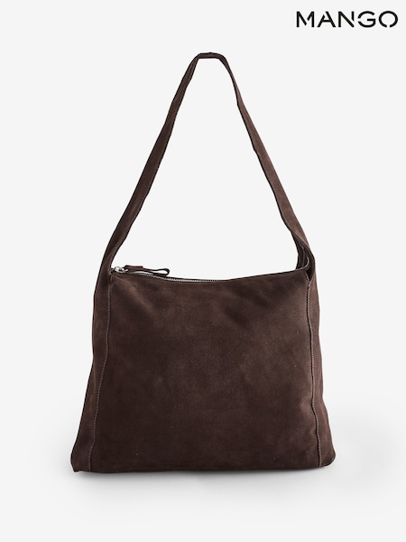 Mango Brown Suede Shoulder Bag (H65549) | £80
