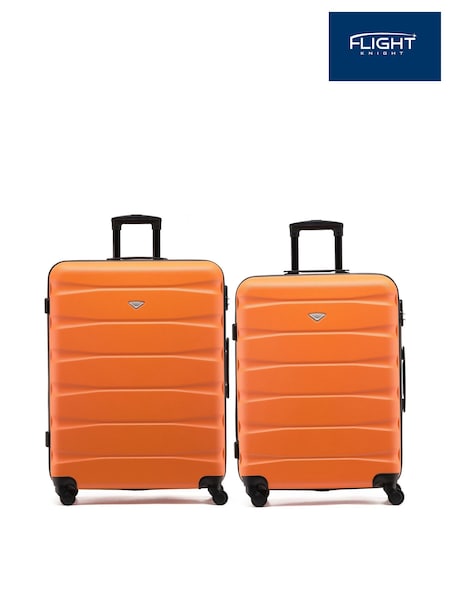 Flight Knight Medium & Large Orange Check-In Hold Luggage Hardcase Travel Suitcases Set Of 2 (H65624) | £120