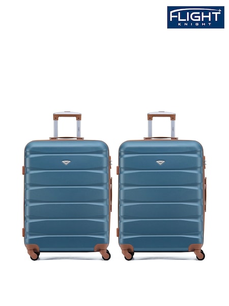 Flight Knight Medium Blue Check-In Hold Luggage Hardcase Travel Suitcases Set Of 2 (H65639) | £115